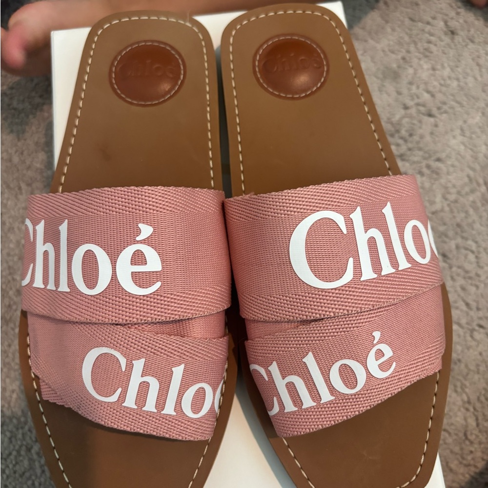 Chloe Pink Slide Sandals